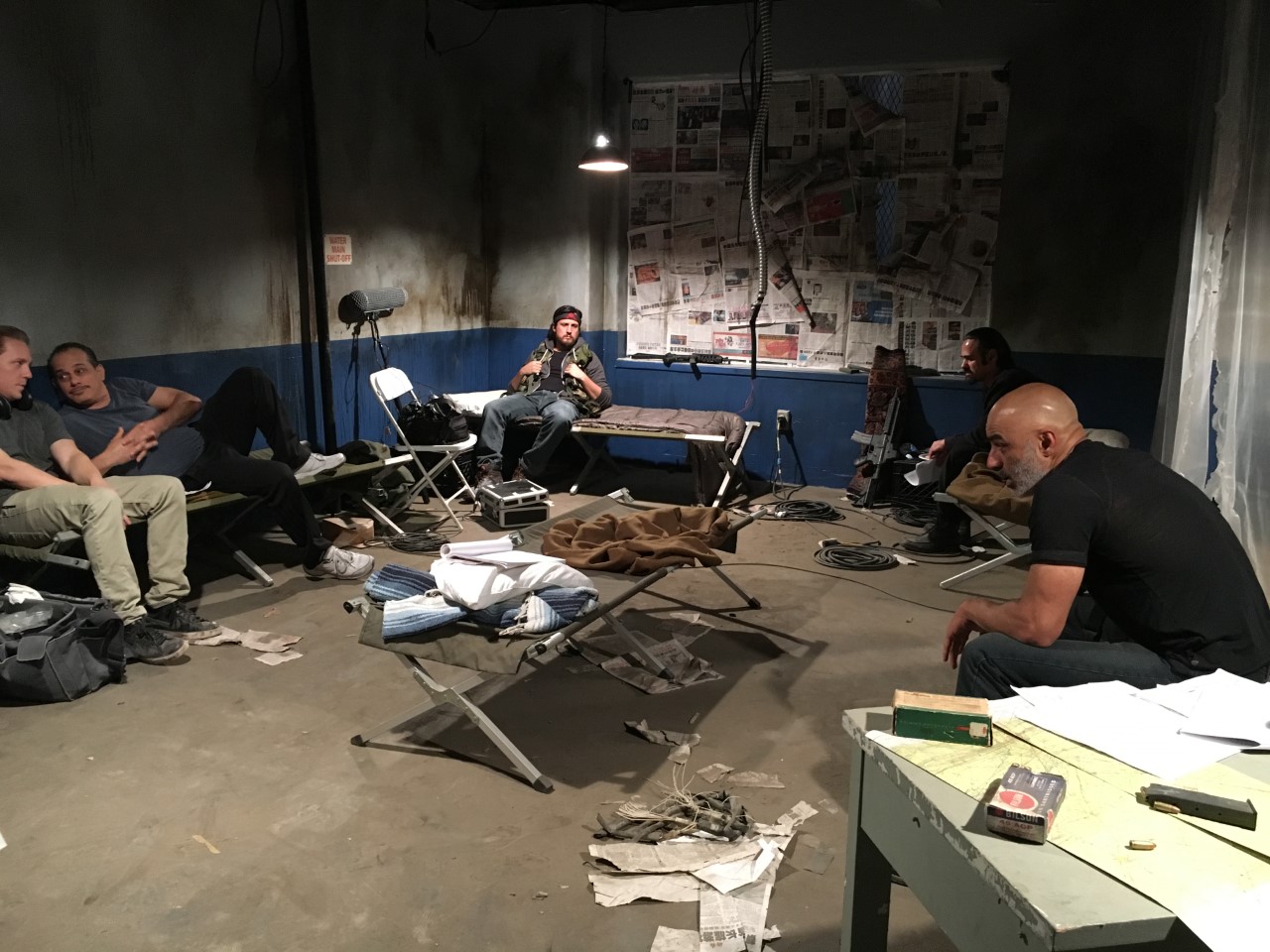 &nbsp;<br>Terrorist sleeping quarters, painted and dressed into empty stage 